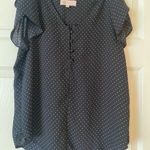 Polka Dot Blouse - Black/Blue